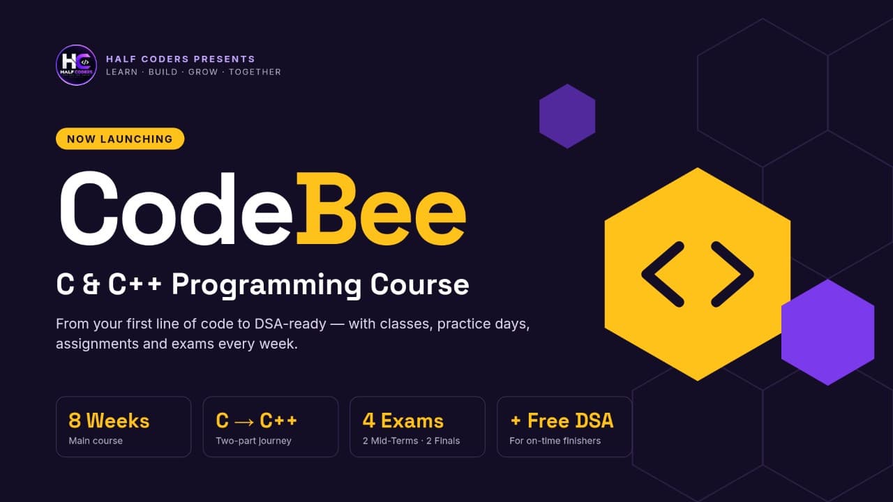 CodeBee — C, C++ & Data Structures and Algorithms with Half Coders for IIUC — image 2